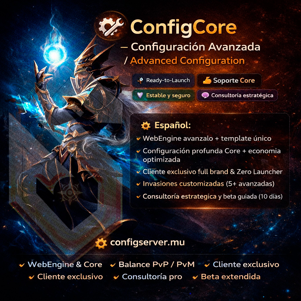 ConfigCore – Configuración Avanzada
